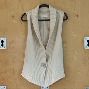 CAbi Cream Sleeveless Sweater Vest